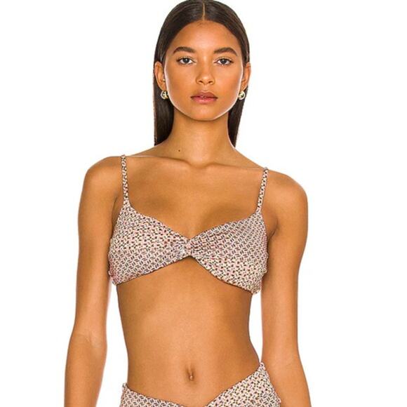 L Space Swimsuit Top Women's Size M Ringo Bikini Top Kaleidoscope Twin Print New - Picture 1 of 5
